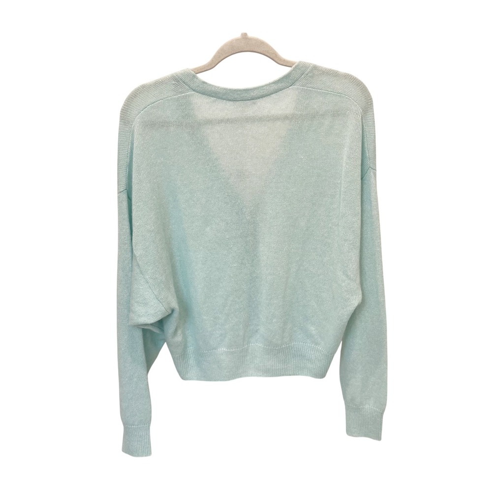 Vineyard Vines Womens Cashmere Linen Cardigan Sweater Blue V-Neck Size Medium - Picture 2 of 8